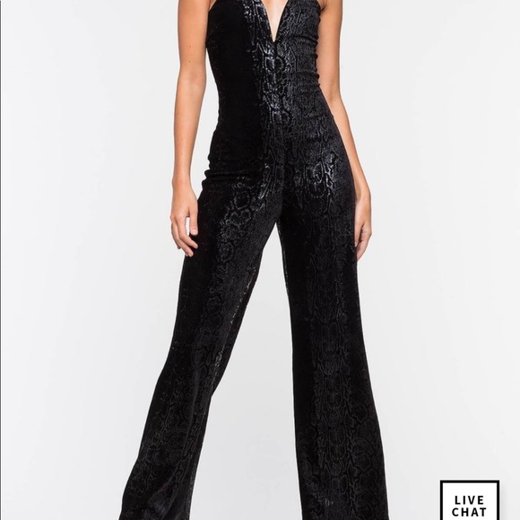 Black Velvet Jumpsuit - Picture 1 of 1